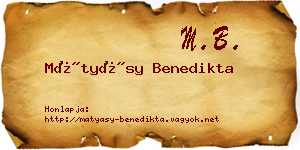 Mátyásy Benedikta névjegykártya